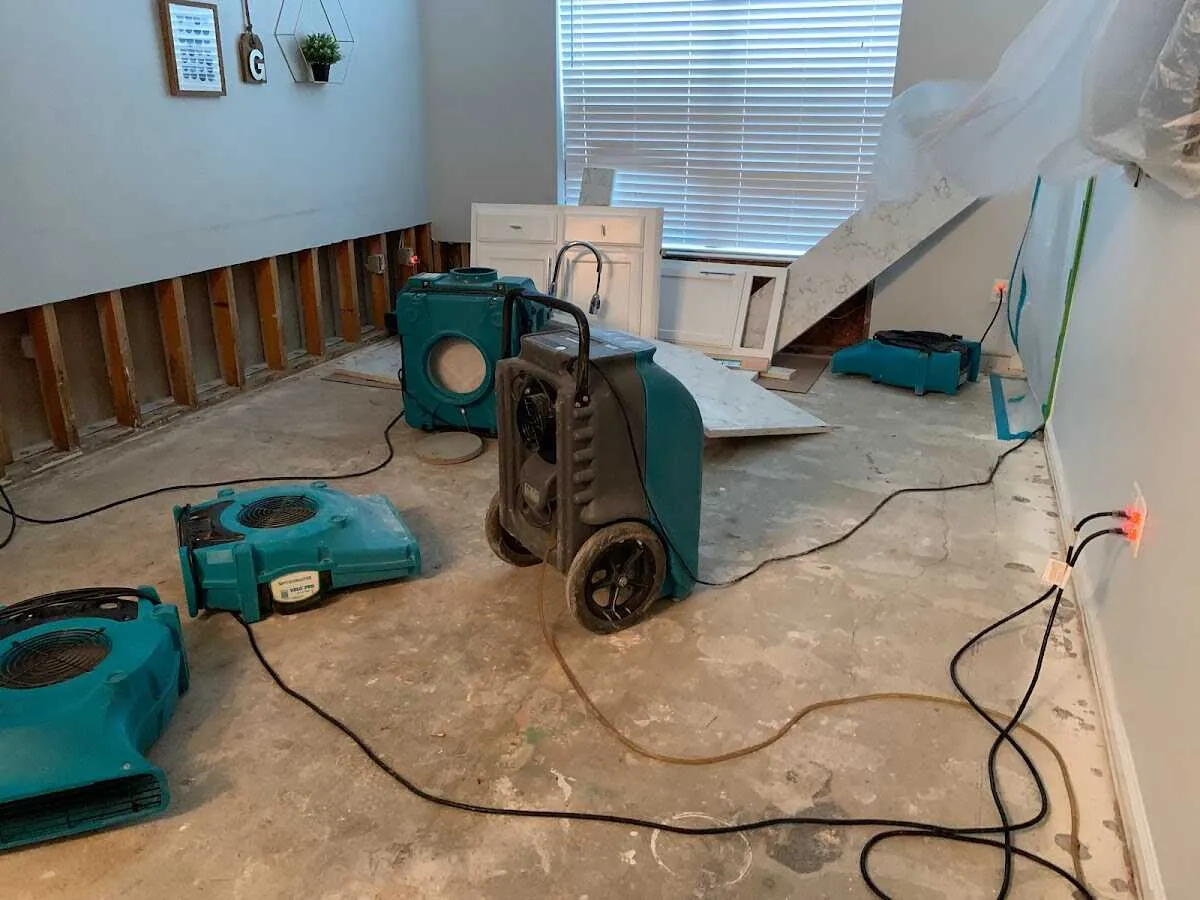 Dehumidifier in flood-cut room for Water Extraction & Removal in Hockinson